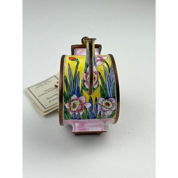 NOS Kelvin Chen Miniature Enamel Copper Decorative Teapot Garden Fairy - Picture 7 of 8